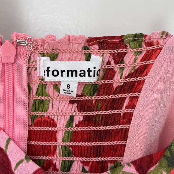 New! Reformation Juliette Valeria Rose, Pink Floral Size 8 - Picture 10 of 12